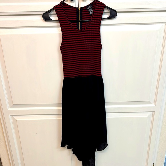 Rue21 Red and Black Grunge Striped Dress. Size S. - Picture 1 of 5